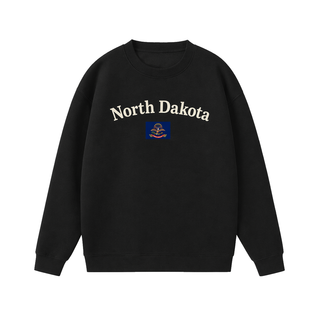 Collection 6 North Dakota Essential Heavyweight Crewneck Sweatshirt - Black front