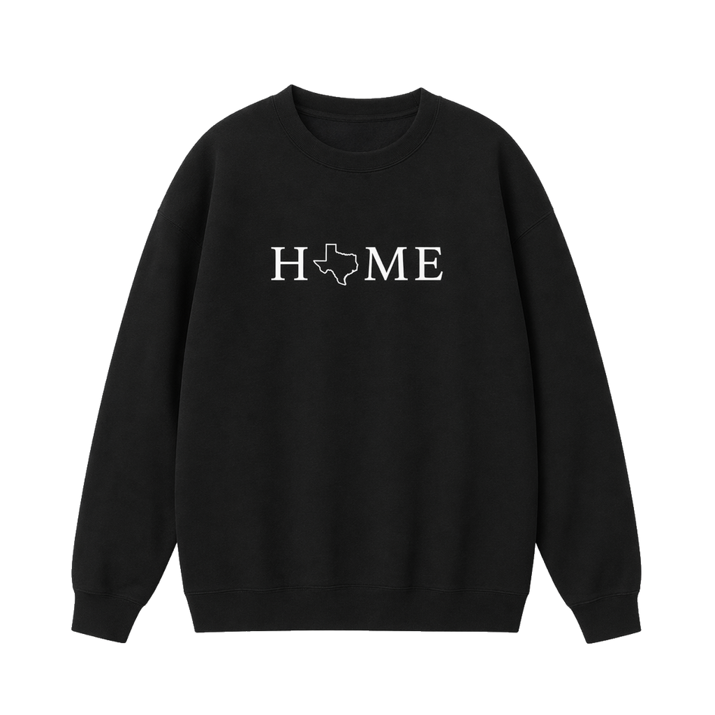 Collection 5 Texas Essential Heavyweight Crewneck Sweatshirt - Black front