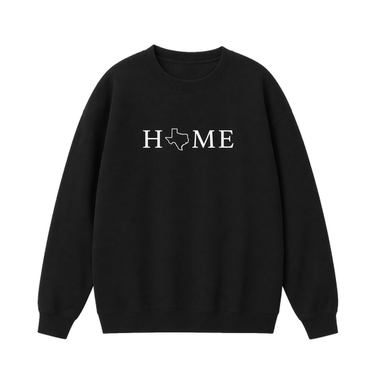Collection 5 Texas Essential Heavyweight Crewneck Sweatshirt - Black front