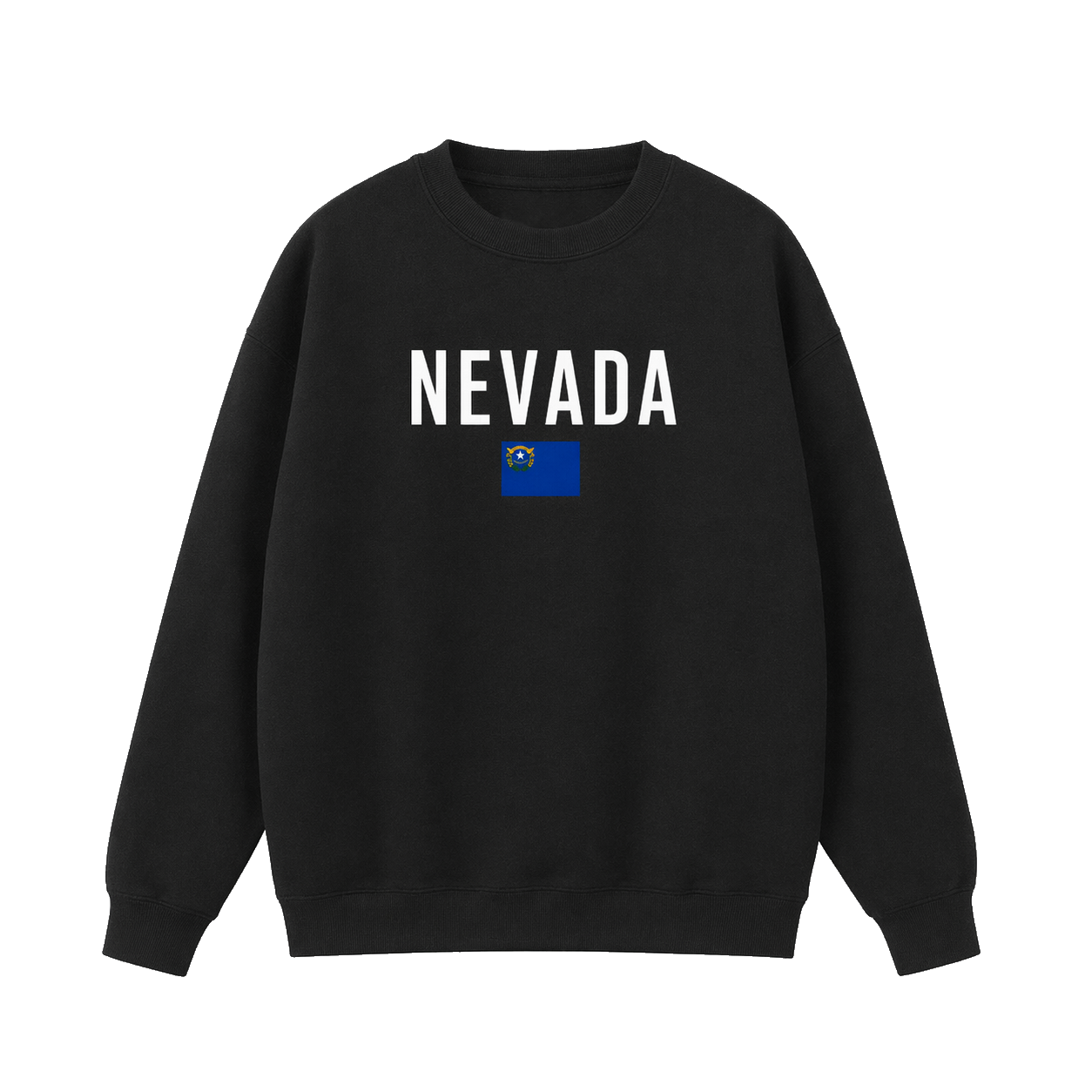 Collection 7 Nevada Essential Heavyweight Crewneck Sweatshirt - Black front