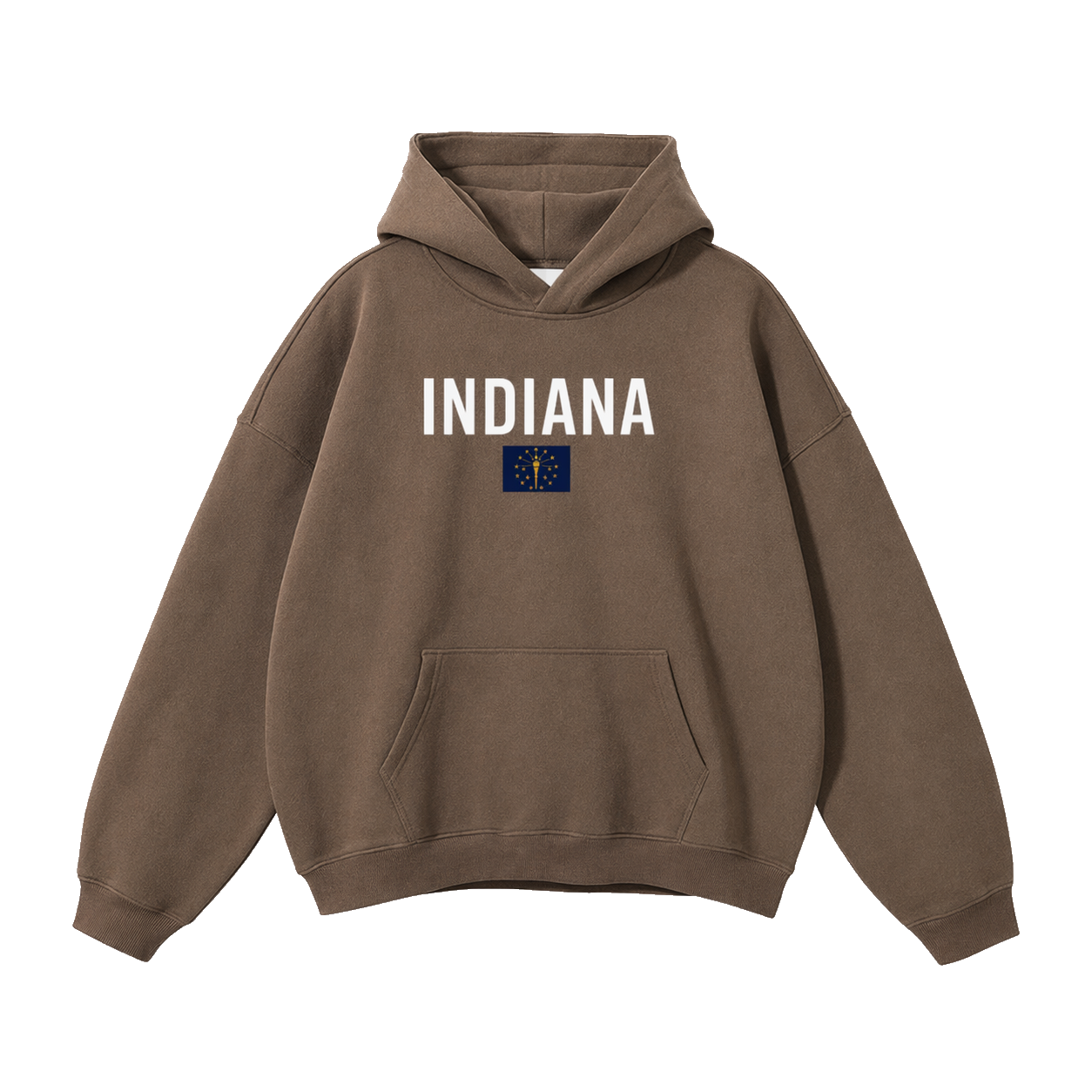 Collection 7 Indiana Oversize Fleeced Hoodie - Brown front