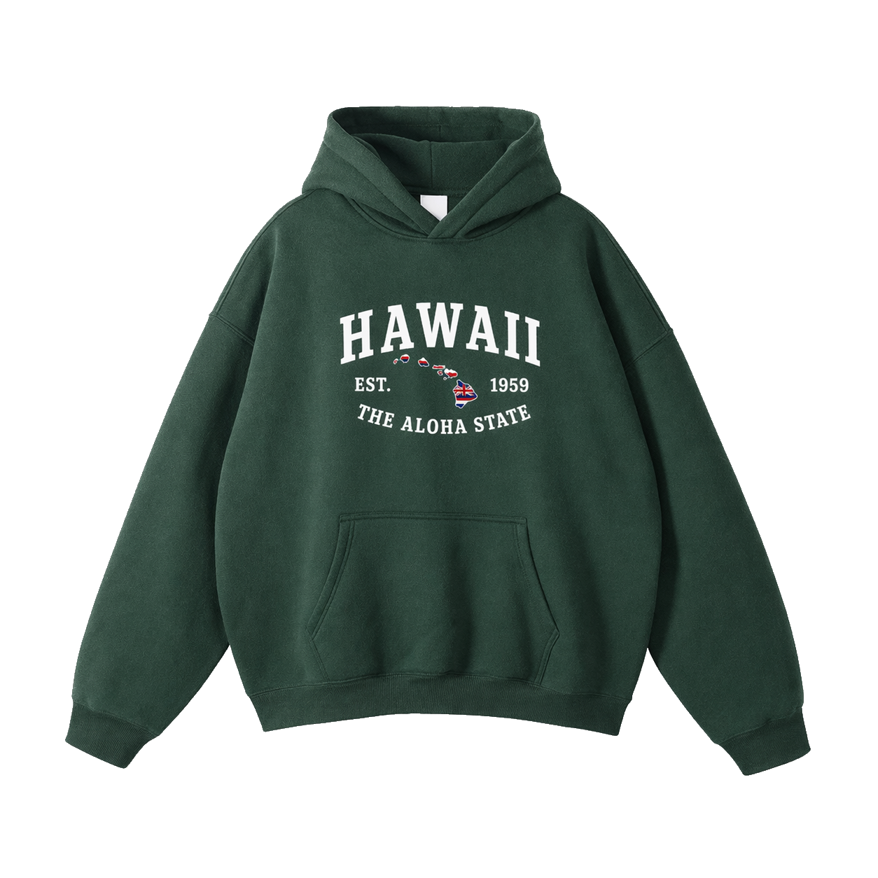 Collection 8 Hawaii Oversize Fleeced Hoodie - Eden Green front