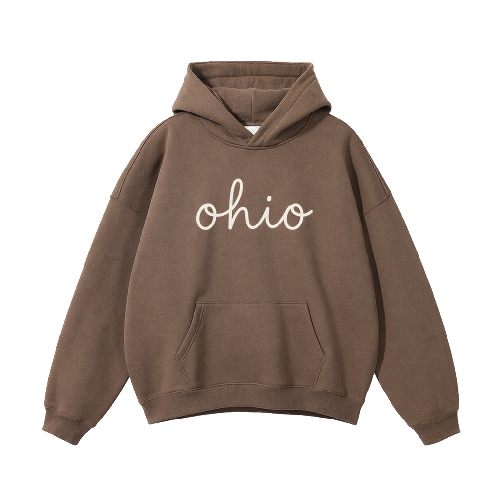 Collection 3 Ohio Oversize Fleeced Hoodie - Brown front