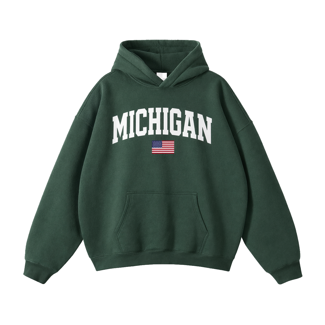 Collection 2 Michigan Oversize Fleeced Hoodie - Eden Green front