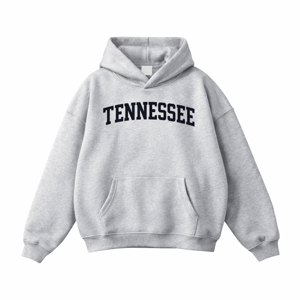 Collection 1 Tennessee Oversize Fleeced Hoodie - Flower Gray front