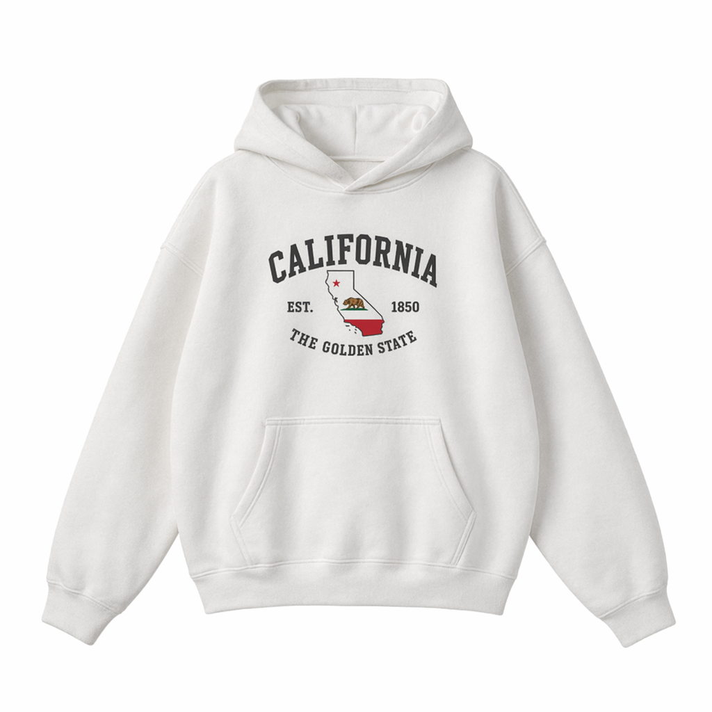 Collection 8 California Oversize Fleeced Hoodie - White front