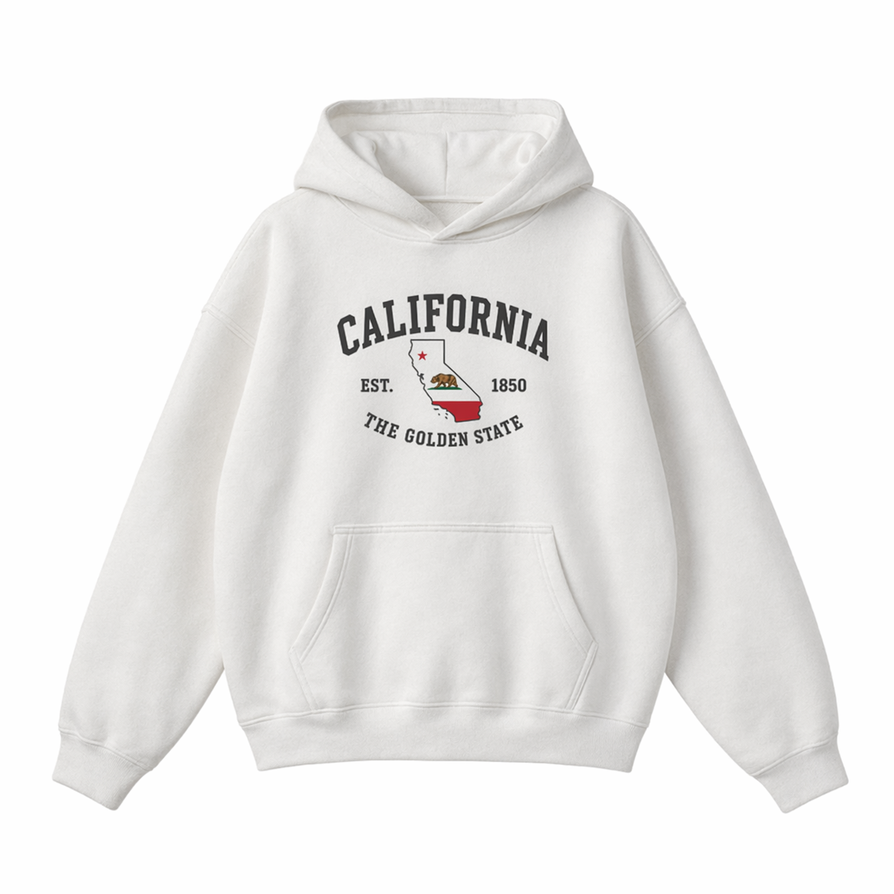 Collection 8 California Oversize Fleeced Hoodie - White front