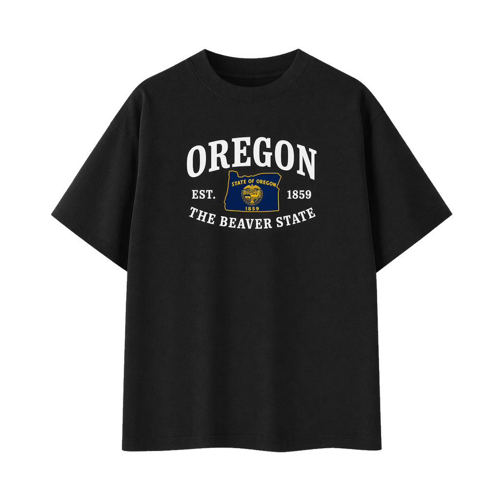 Collection 8 Oregon Essential Cotton T-Shirt - Black front