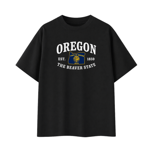 Collection 8 Oregon Essential Cotton T-Shirt - Black front