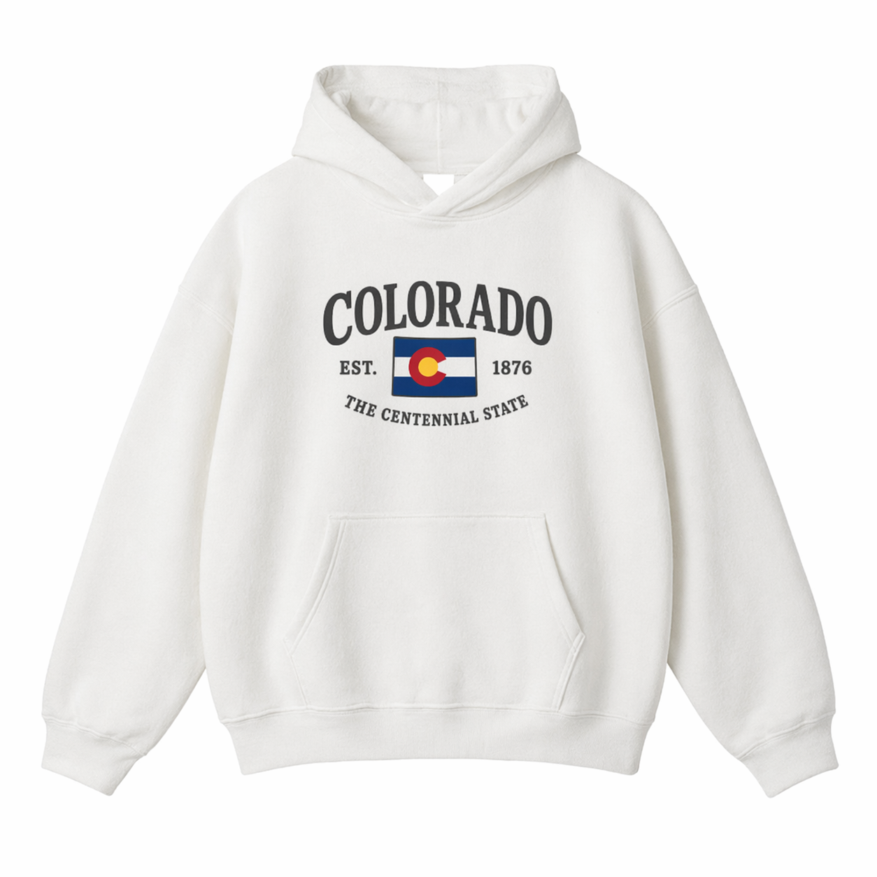 Collection 8 Colorado Oversize Fleeced Hoodie - White front
