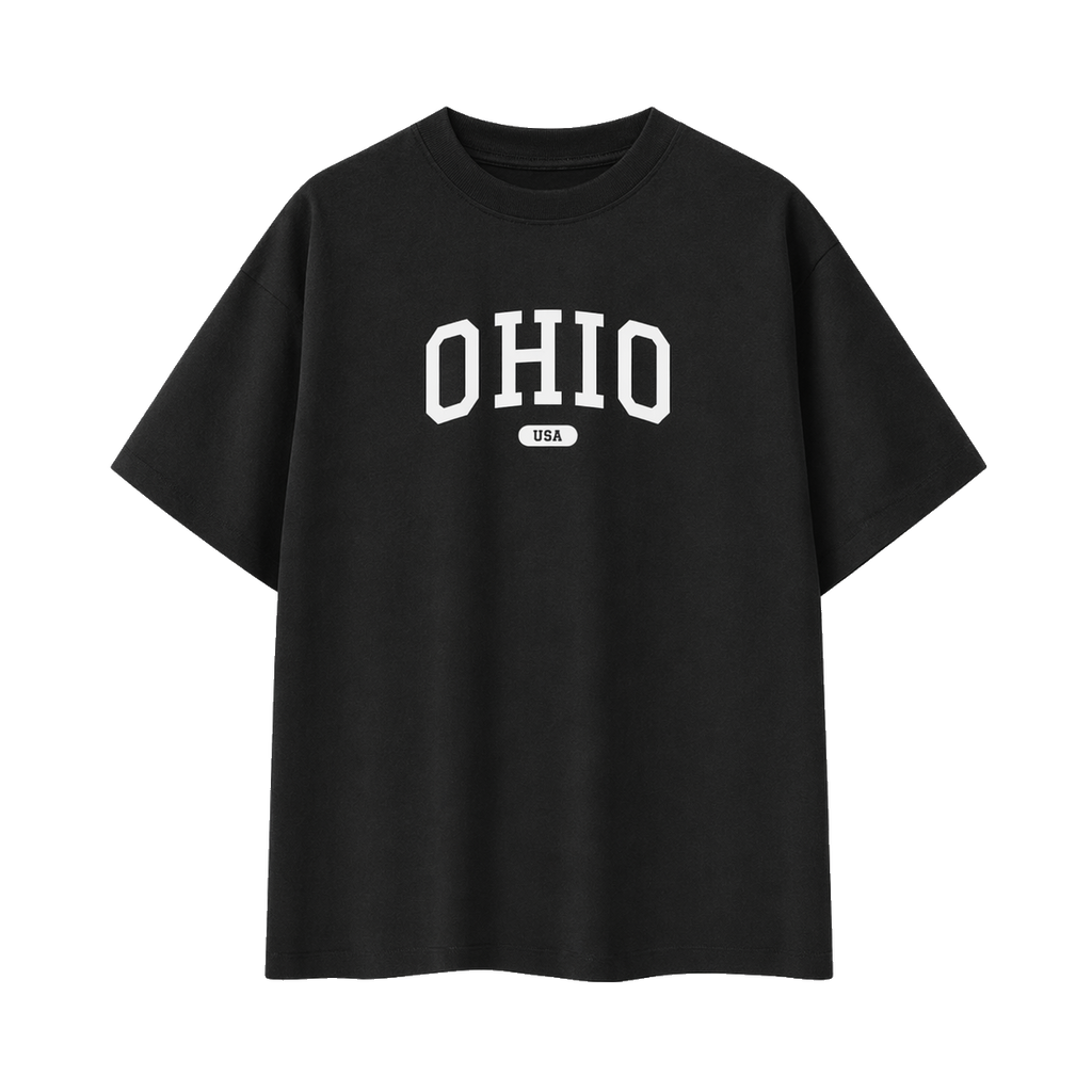 Collection 4 Ohio Essential Cotton T-Shirt - Black front