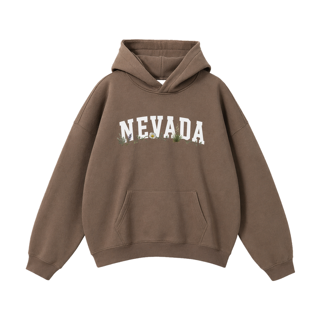 Collection 10 Nevada Oversize Fleeced Hoodie - Brown front
