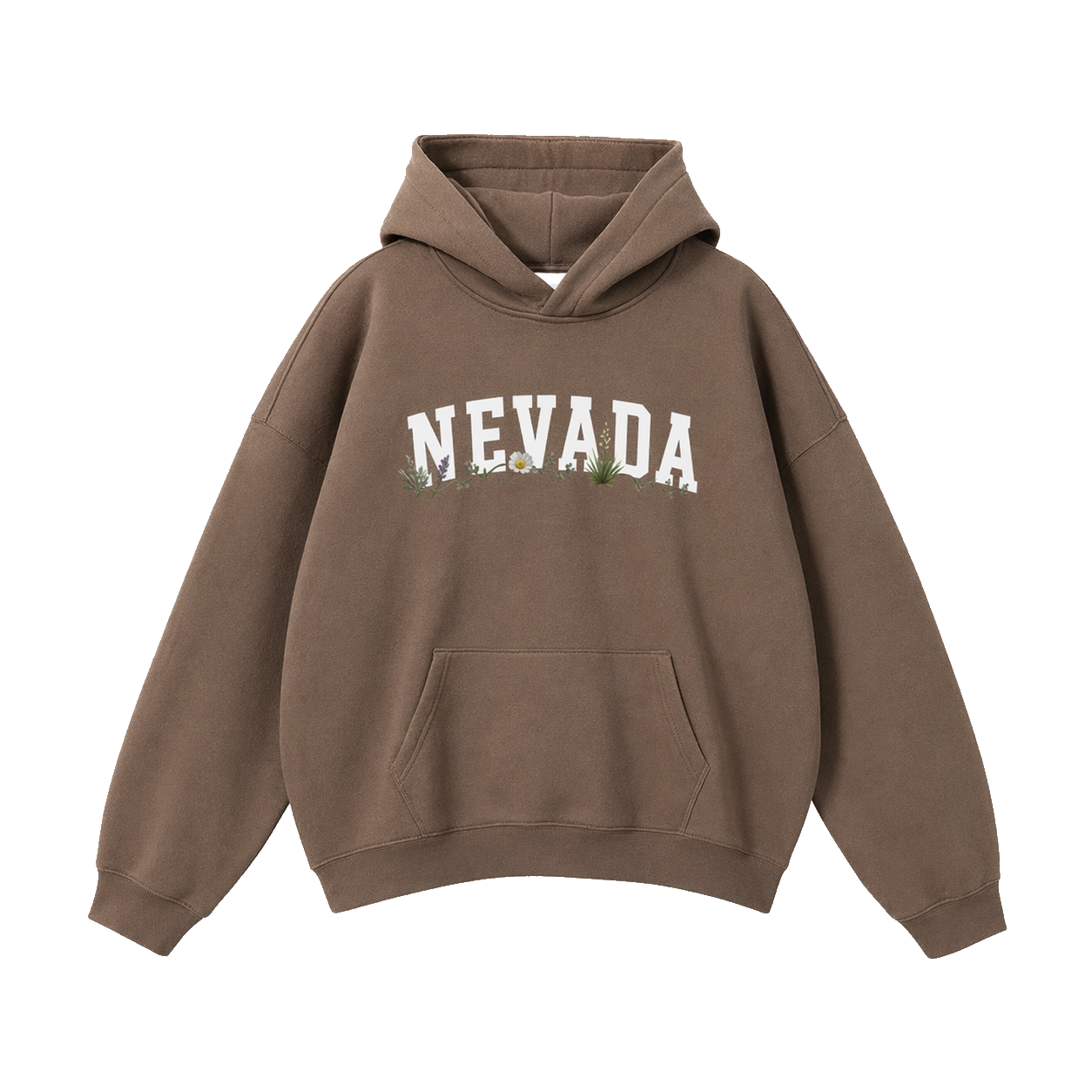 Collection 10 Nevada Oversize Fleeced Hoodie - Brown front