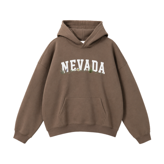 Collection 10 Nevada Oversize Fleeced Hoodie - Brown front