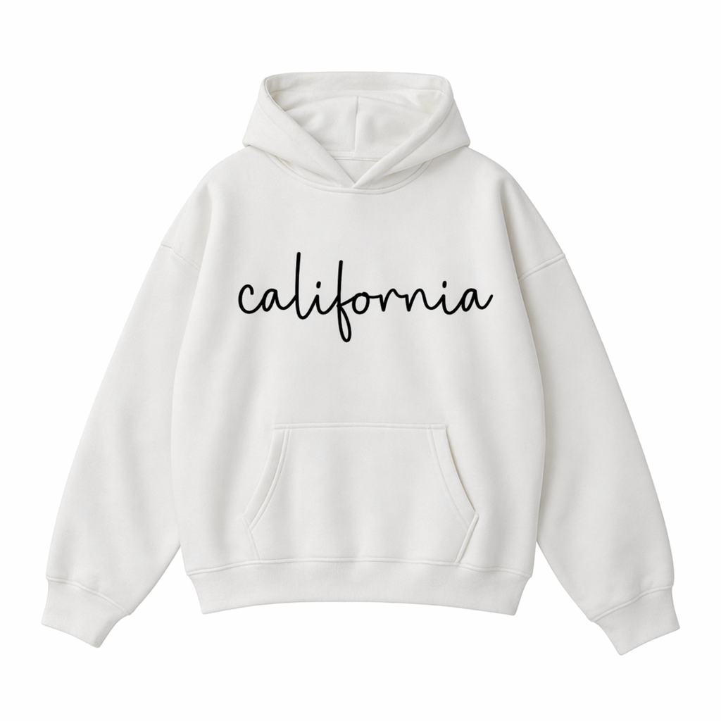 Collection 3 California Oversize Fleeced Hoodie - White front