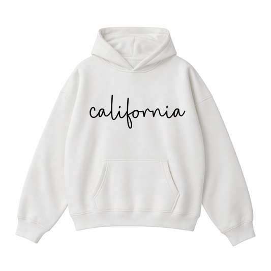 Collection 3 California Oversize Fleeced Hoodie - White front