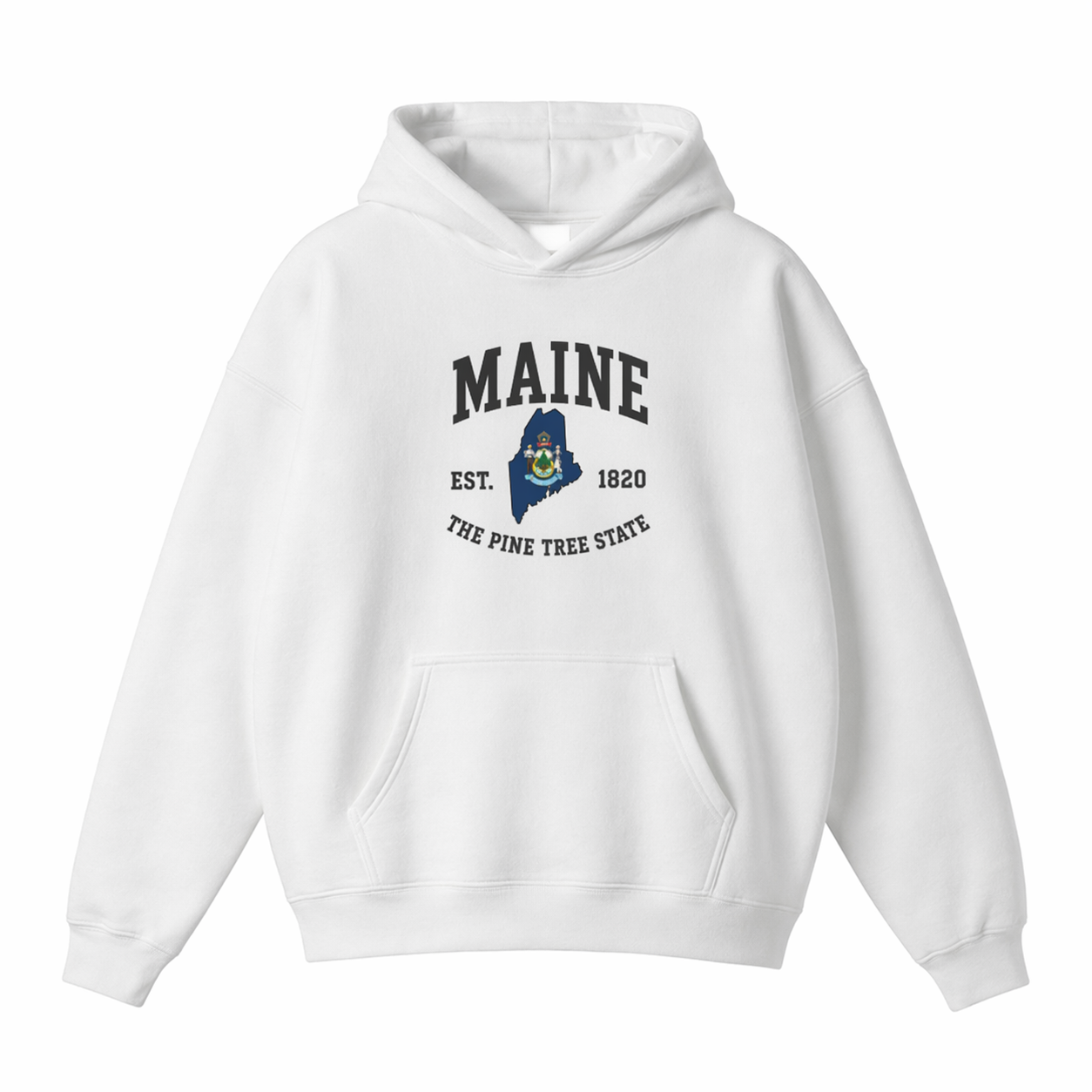 Collection 8 Maine Oversize Fleeced Hoodie - White front