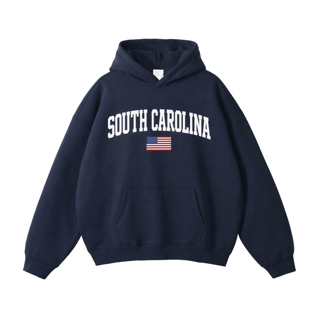 Collection 2 South Carolina Oversize Fleeced Hoodie - Navy Blue front