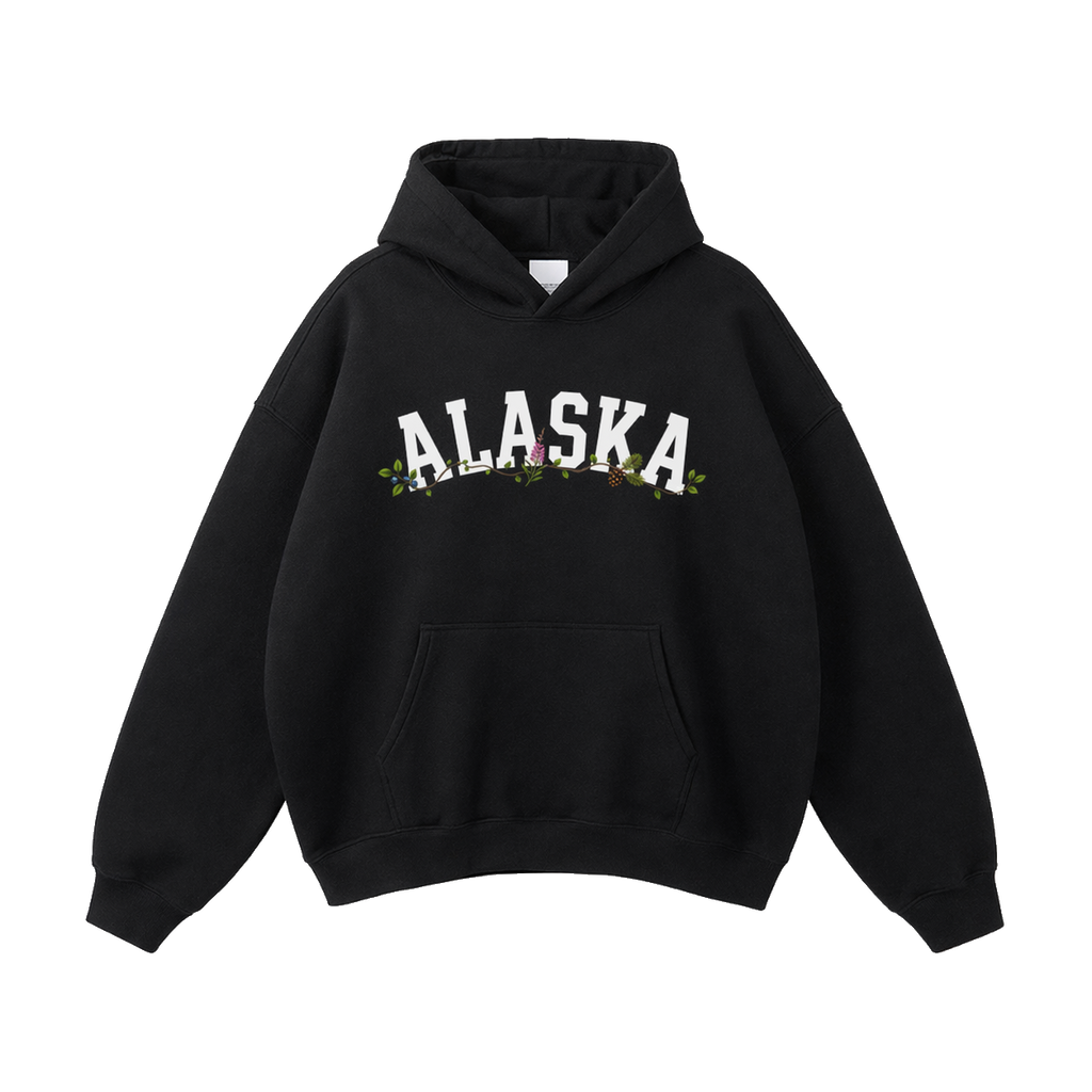 Collection 10 Alaska Oversize Fleeced Hoodie - Black front