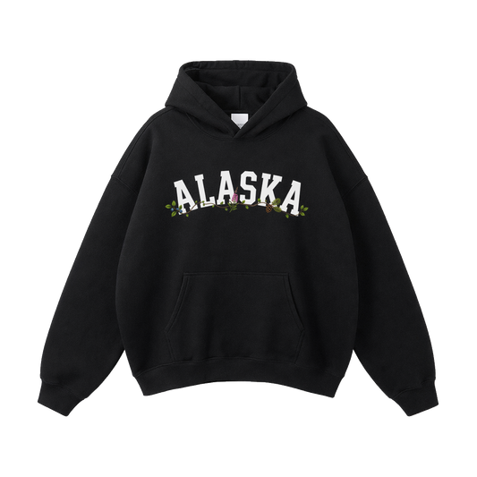 Collection 10 Alaska Oversize Fleeced Hoodie - Black front
