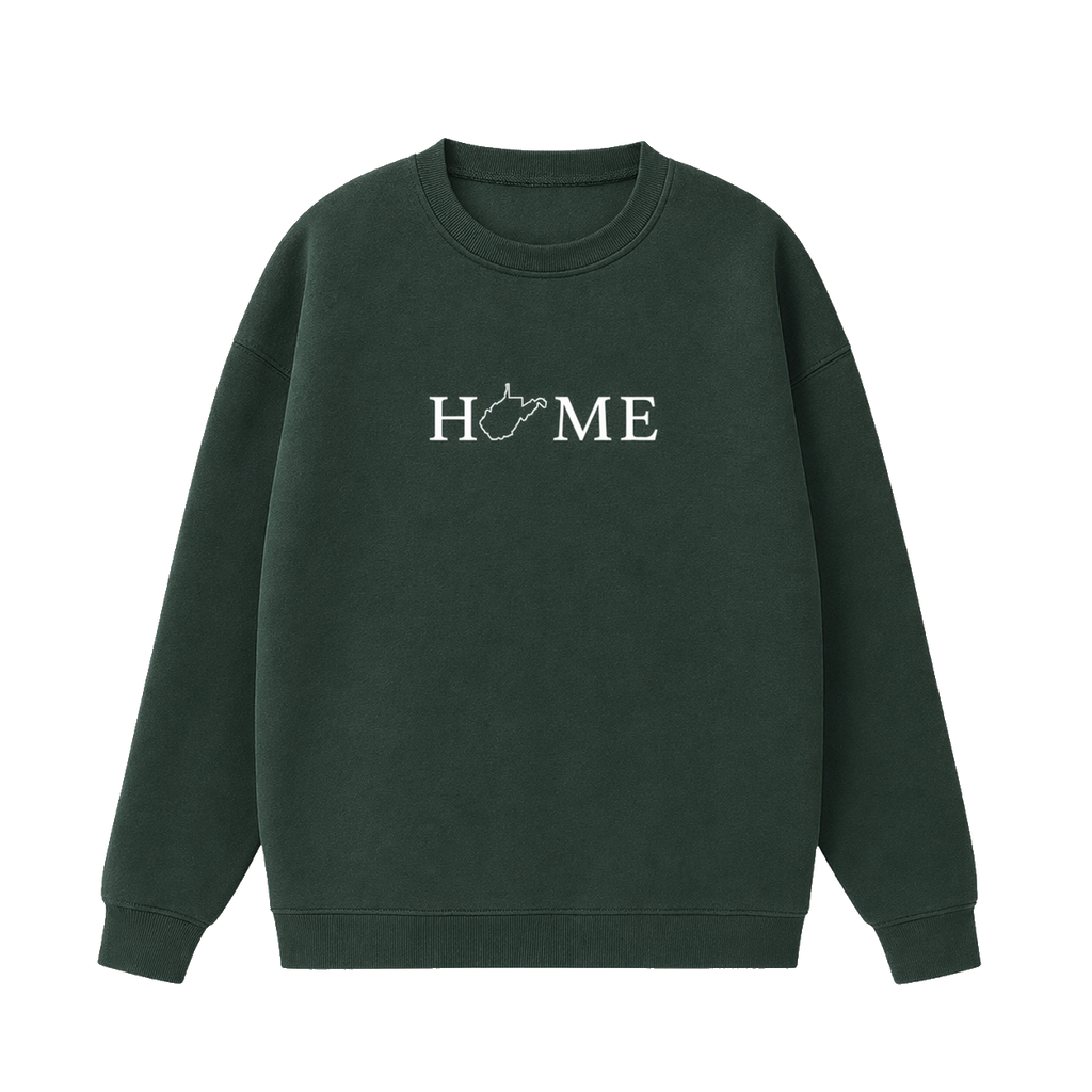 Collection 5 West Virginia Essential Heavyweight Crewneck Sweatshirt - Dark Green front