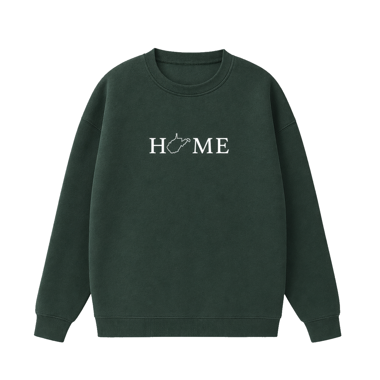 Collection 5 West Virginia Essential Heavyweight Crewneck Sweatshirt - Dark Green front