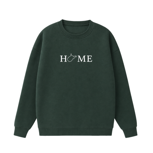 Collection 5 West Virginia Essential Heavyweight Crewneck Sweatshirt - Dark Green front
