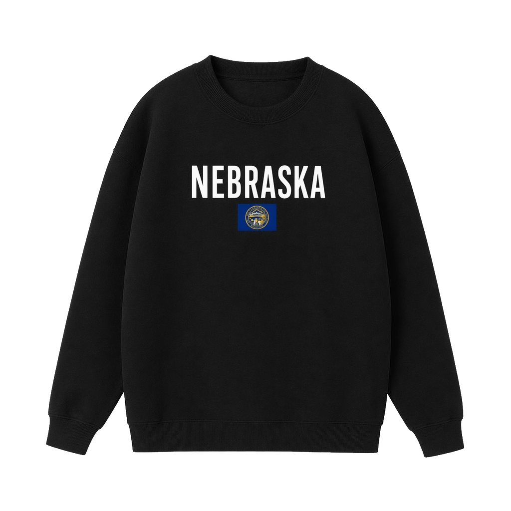 Collection 7 Nebraska Essential Heavyweight Crewneck Sweatshirt - Black front