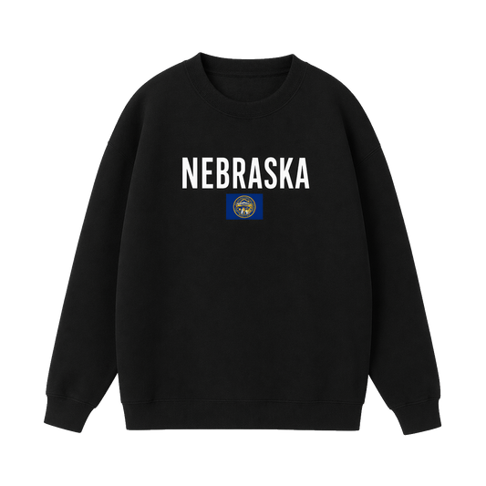 Collection 7 Nebraska Essential Heavyweight Crewneck Sweatshirt - Black front