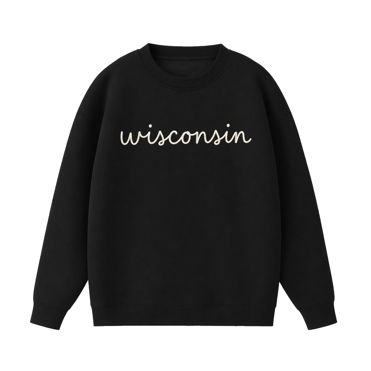 Collection 3 Wisconsin Essential Heavyweight Crewneck Sweatshirt - Black front