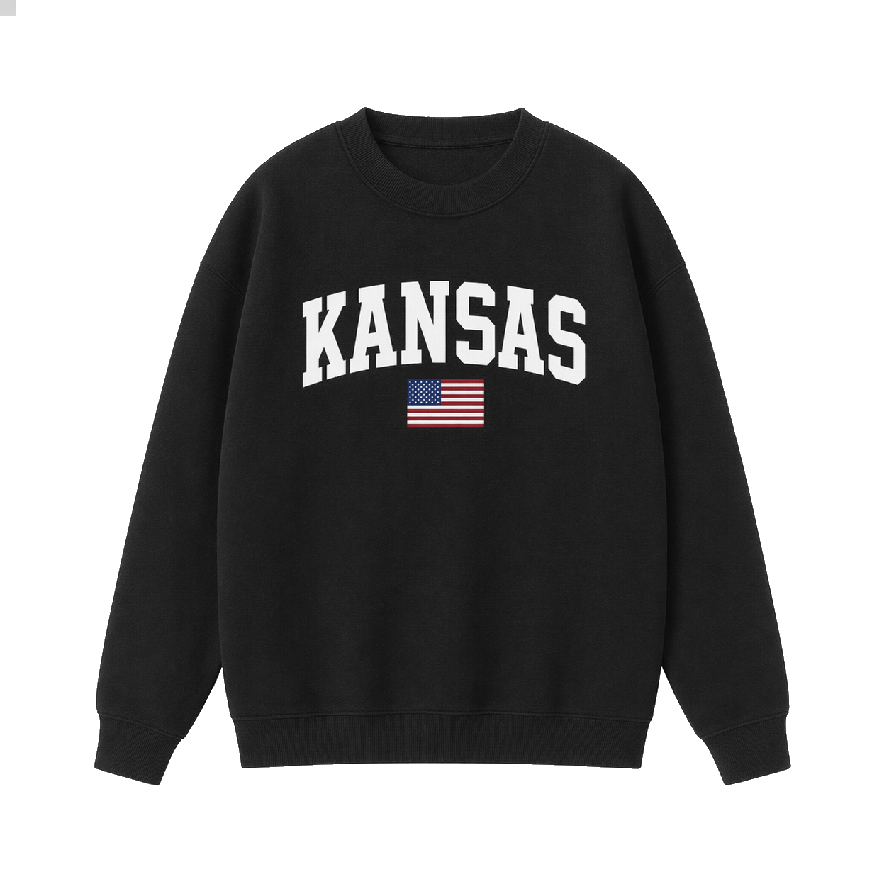 Collection 2 Kansas Essential Heavyweight Crewneck Sweatshirt - Black front