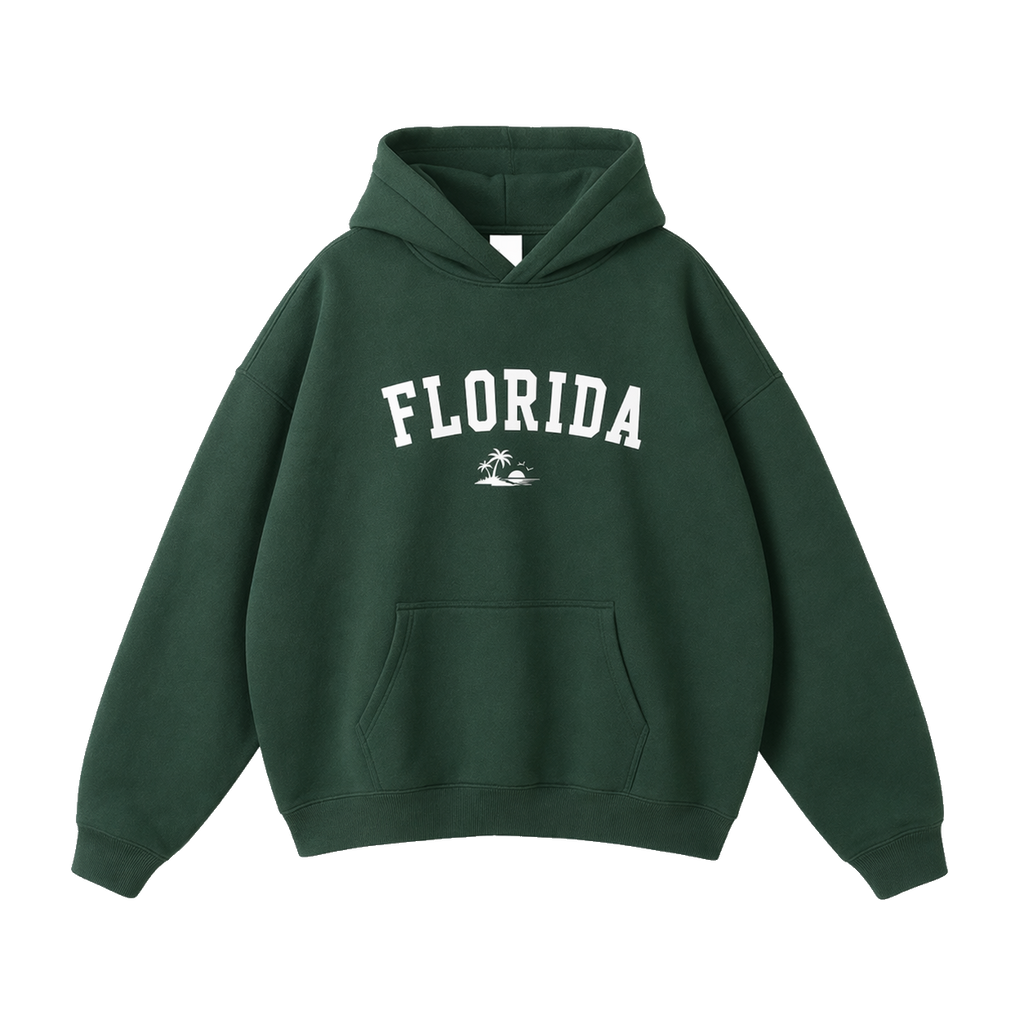 Collection 9 Florida Oversize Fleeced Hoodie - Eden Green front