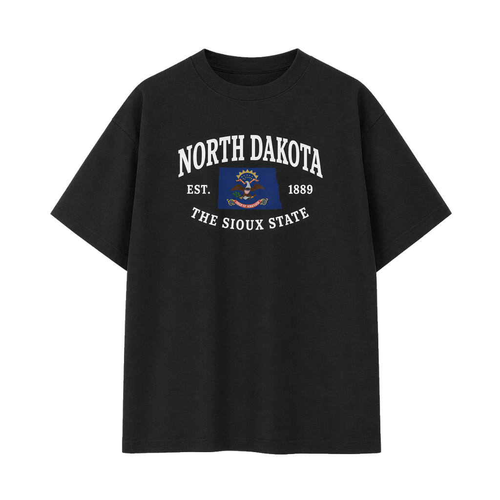 Collection 8 North Dakota Essential Cotton T-Shirt - Black front
