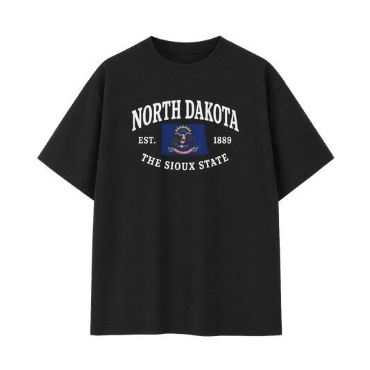 Collection 8 North Dakota Essential Cotton T-Shirt - Black front