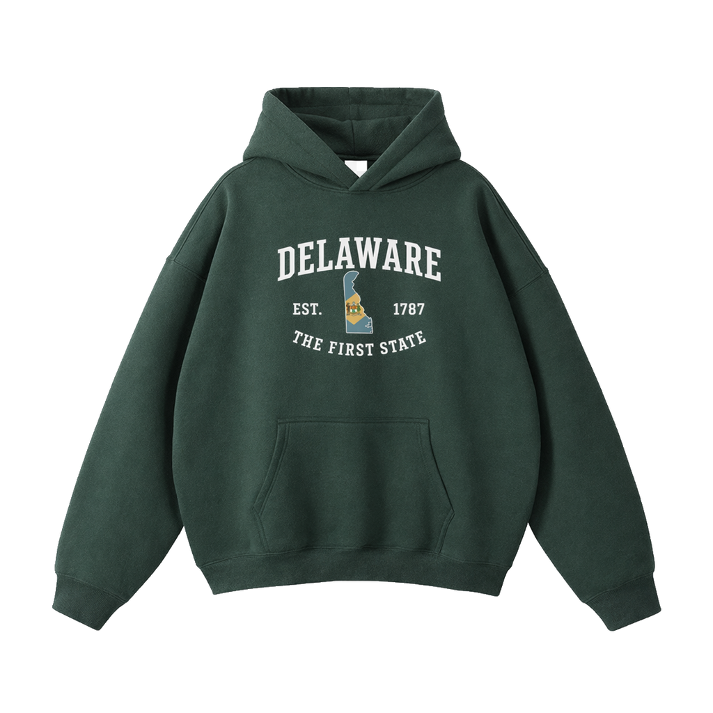 Collection 8 Delaware Oversize Fleeced Hoodie - Eden Green front