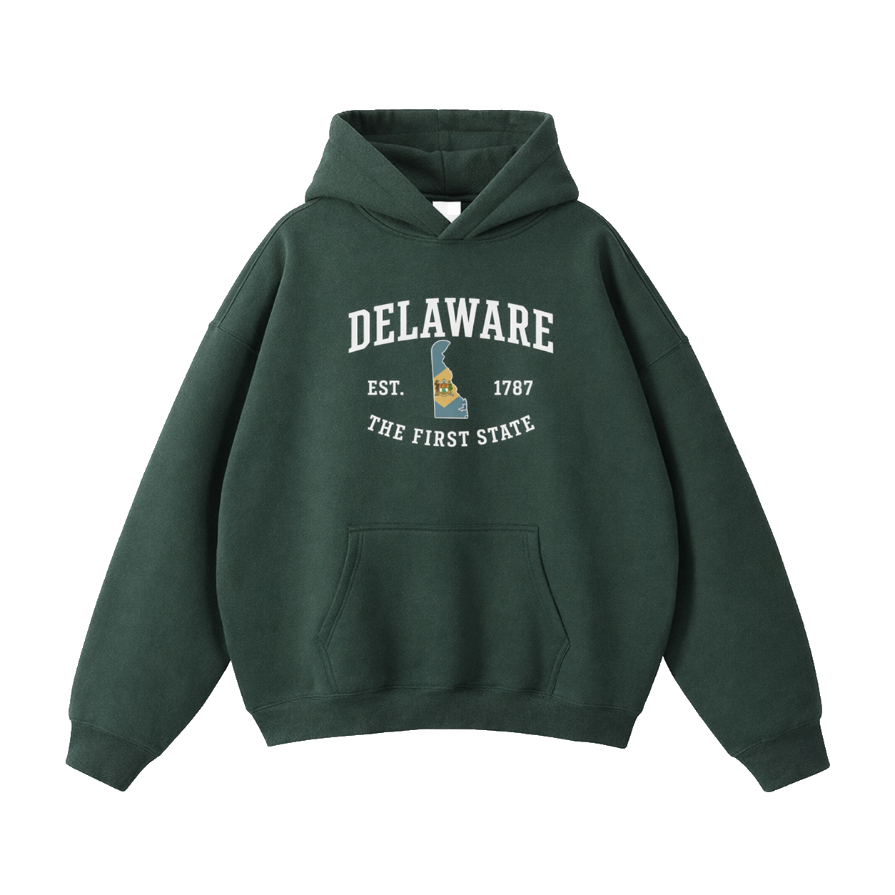 Collection 8 Delaware Oversize Fleeced Hoodie - Eden Green front