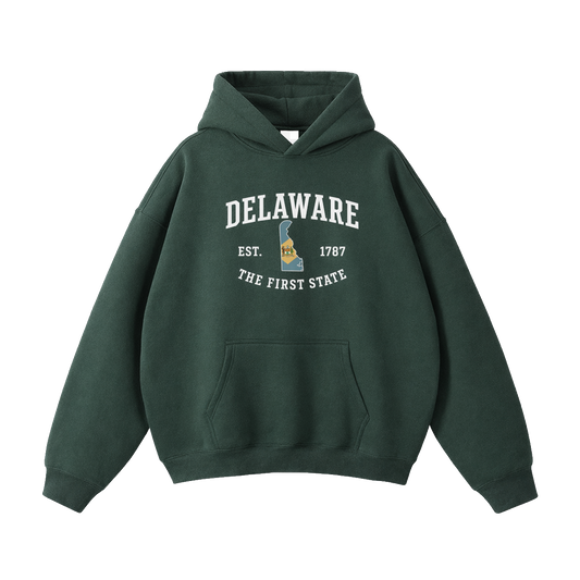 Collection 8 Delaware Oversize Fleeced Hoodie - Eden Green front