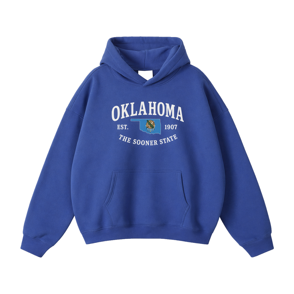 Collection 8 Oklahoma Oversize Fleeced Hoodie - Klein Blue front
