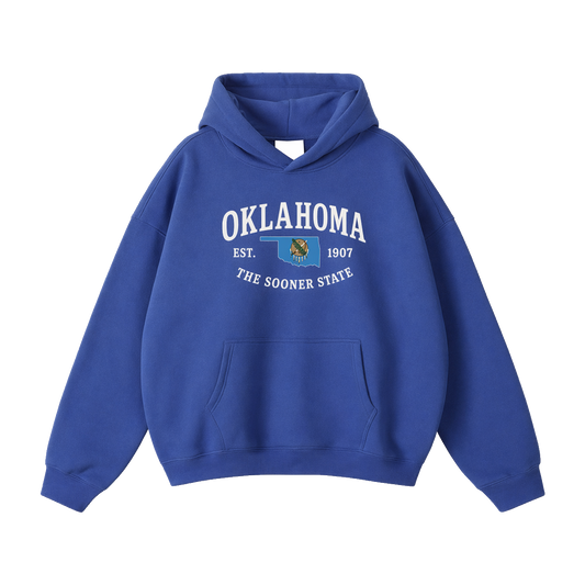 Collection 8 Oklahoma Oversize Fleeced Hoodie - Klein Blue front