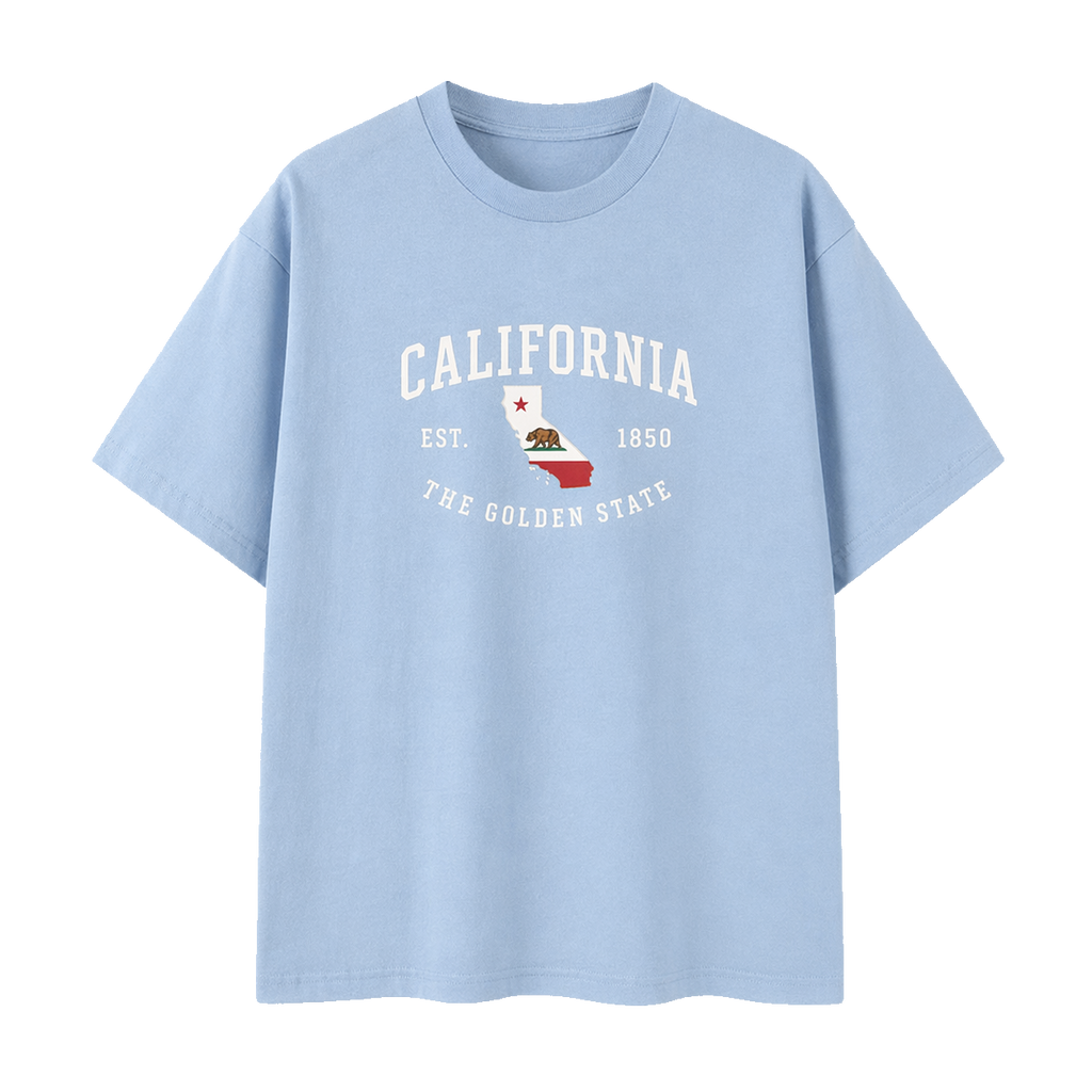 Collection 8 California Essential Cotton T-Shirt - Light Blue front