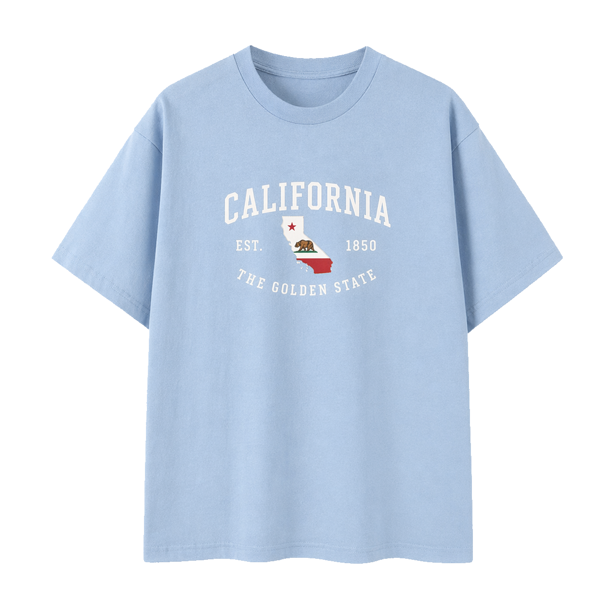 Collection 8 California Essential Cotton T-Shirt - Light Blue front