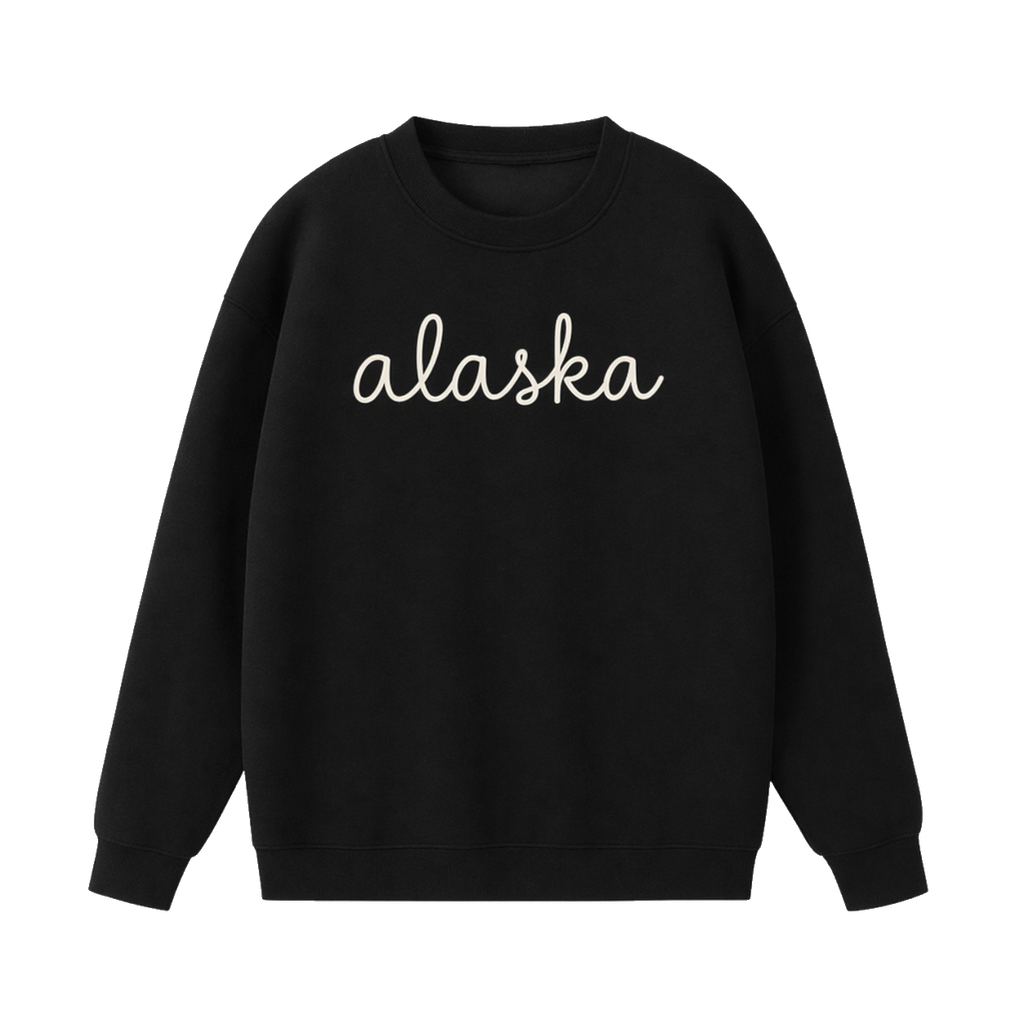 Collection 3 Alaska Essential Heavyweight Crewneck Sweatshirt - Black front