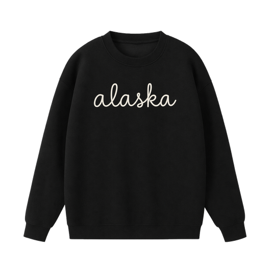 Collection 3 Alaska Essential Heavyweight Crewneck Sweatshirt - Black front