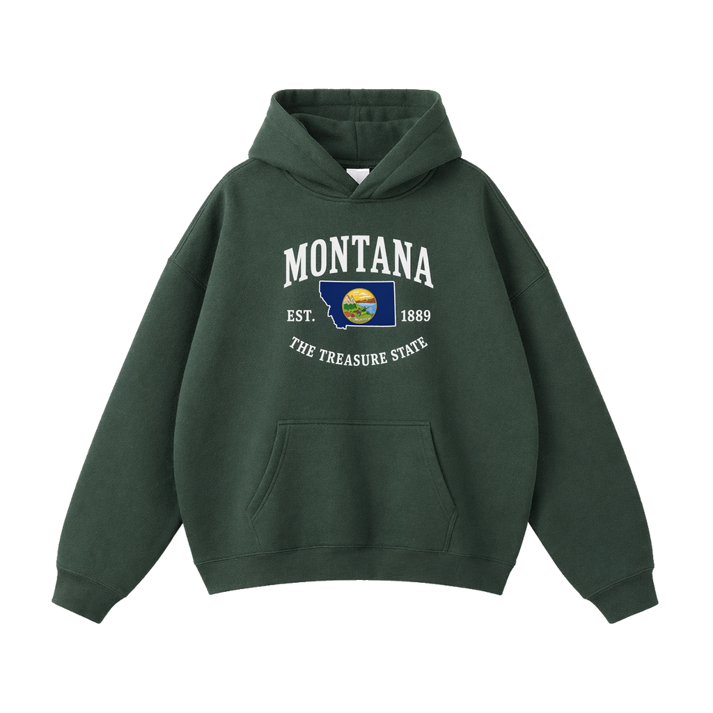 Collection 8 Montana Oversize Fleeced Hoodie - Eden Green front