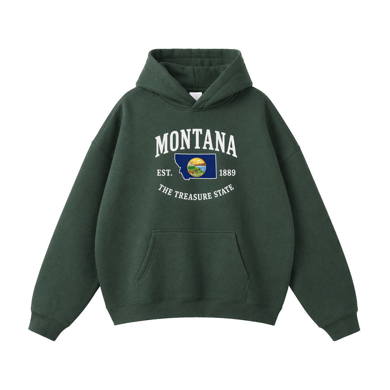 Collection 8 Montana Oversize Fleeced Hoodie - Eden Green front