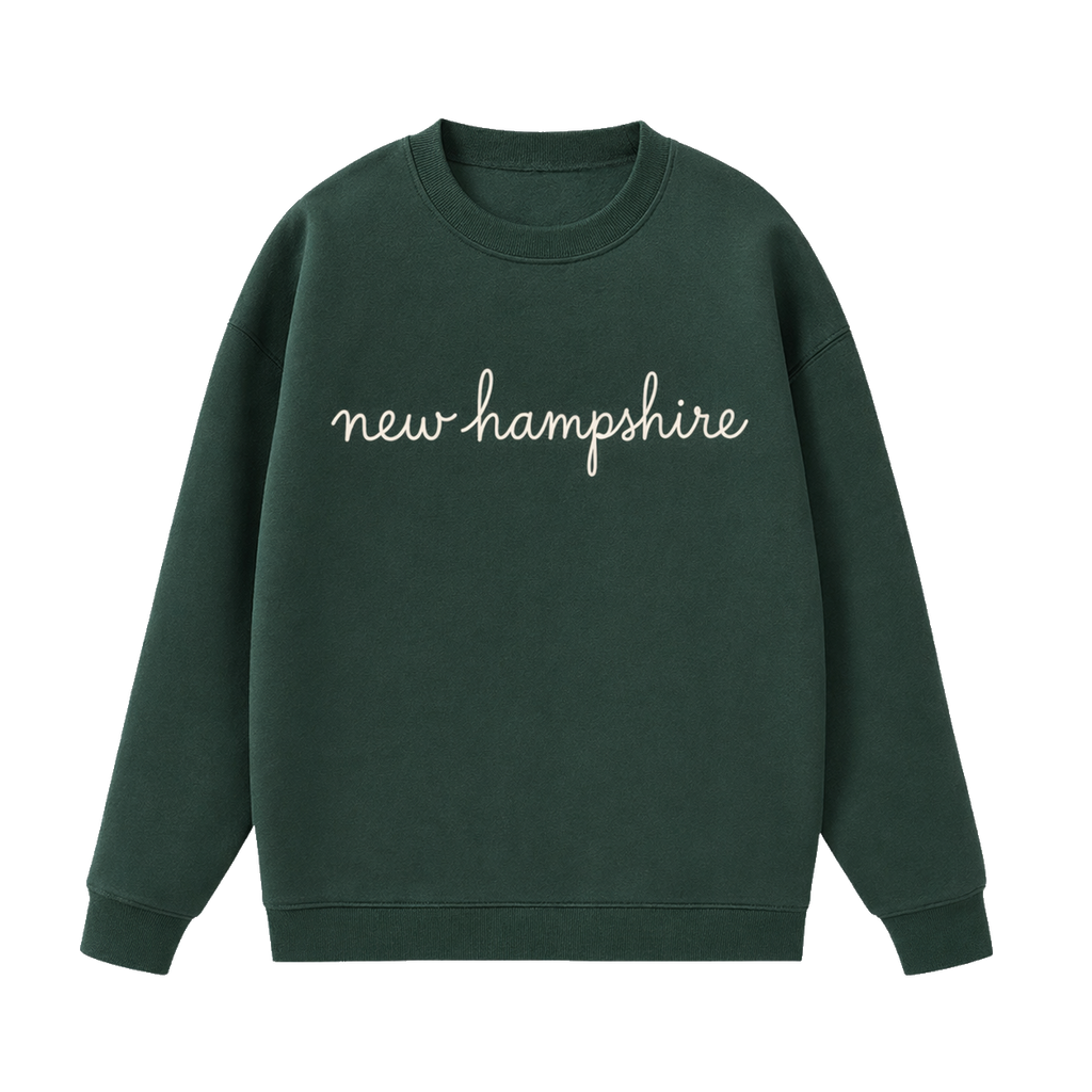 Collection 3 New Hampshire Essential Heavyweight Crewneck Sweatshirt - Dark Green front