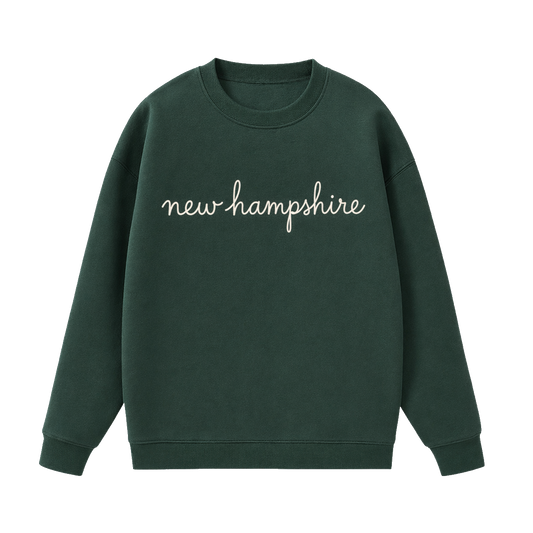 Collection 3 New Hampshire Essential Heavyweight Crewneck Sweatshirt - Dark Green front