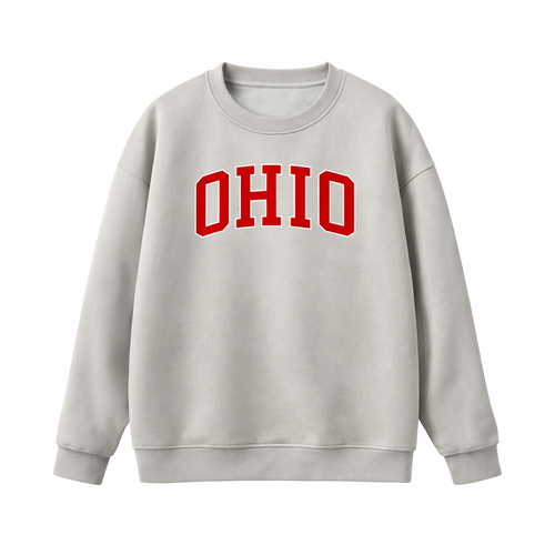 Collection 1 Ohio Essential Heavyweight Crewneck Sweatshirt - Gray front