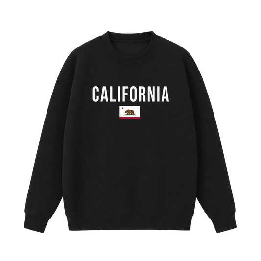 Collection 7 California Essential Heavyweight Crewneck Sweatshirt - Black front