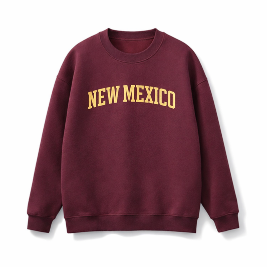 Collection 1 New Mexico Essential Heavyweight Crewneck Sweatshirt - Dull Red front